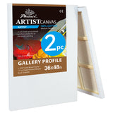 PHOENIX 36x48 Inch 2 Pack Gallery Canvas - 1.5 in Thick Extra Large Canvases for Painting - Deep Edge 100% Cotton 11 Oz. Gesso P