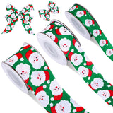 JarThenaAMCS 3 Rolls Christmas Santa Grosgrain Ribbon Red Green Xmas Santa Claus Ribbon for Wreath Bow Craft Gift Wrap Holiday P