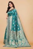 Sugathari Womens Banarasi Saree Pure Kanjivaram Silk Saree Soft New Ladies 2023 Design Wear Pattu Sarees Latest Cotton Party Sari Collections With Blouse Piece For Wedding Sadi (Pari 63 Rama)