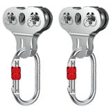 Fologtoo Zipline Pulley, 2PCS Heavy Duty 304 Stainless Steel Zipline Trolley for 1/4 to 3/8 Cable, Tandem Speed Double Pulley fo