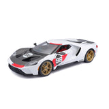 Maisto 2021 Ford GT #98 White Heritage Edition 1/18 Diecast Model Car