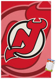 Trends International NHL New Jersey Devils - Logo 14 Wall Poster, 22.375 x 34, Poster & Mount Bundle