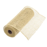 MECCANIXITY 10 Inch Poly Burlap Mesh for Wreath, Decorative Mesh Fabric Ribbon 5 Yard for Fall Easter Christmas Flower Bow, Beig