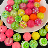 Sqqzuie 50PCS 20mm Bubblegum Beads,Multiple Styles Mixed Large Chunky Acrylic Beads for Jewelry Making,Round Chunky Bead for DIY