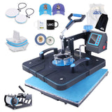 HORGELU Upgraded 5 in 1 Heat Press Machine 15x15 Inch Heat Transfer Machine 360-Degree Swing Away Multifunction Digital Sublimat