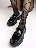 Shoetopia Lace Decor Black Loafers For Women & Girls /Uk5,Black,5,B0C8D6NWVC