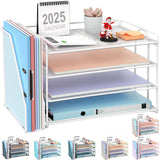 gianotter 4-Tier Paper Organizer With Magazine Holder, Desk Organizers and Accessories, White Desk Accessories, File Organizer f