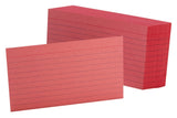 Oxford Ruled Color Index Cards, 3 x 5, Cherry, 100 Per Pack (7321 CHE)