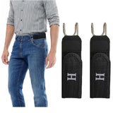 Trendera NoBuckle Elastic Belt With Metal Hook, Black, Soft Material, Easy Wear, No Pressure, (2)