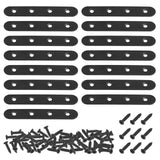 Mardatt 15 Sets 100x17.4mm(3.9x0.68inch) Stainless Steel Black Straight Bracket Mending Plates for Wood Heavy Duty Flat Straight