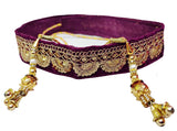 Navti Creations WomenS Purple Kamarband With Curved Design Embroidery Adjustable Waist Belt For Lehenga