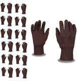 Cordova 1402C Medium Weight Gloves, 100% Cotton, Brown Jersey, Clute Cut, Knit Wrist, Ladies, 12-Pack