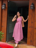 Gosriki Women'S Rayon Viscose Anarkali Printed Kurta With Pant (Bodoni Pink-Gs_Xl_Pink_X-Large),Pink,,B0DRZNF86B