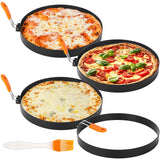 Tioncy 4 Packs Large Omelette Rings for Griddle 8 Inch Stainless Steel Nonstick Pancake Molds Round Omelet Egg Ring Maker with S