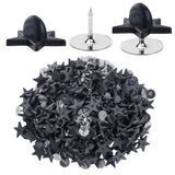 200pcs Black Rubber Pin Backs with 200pcs Blank Pins Star Shape Butterfly Clutch Tie Tacks Backings Pin Holder Keepers for Lapel