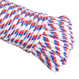 MetaKit 100 ft. Diamond Braided Polypropylene Rope 1/4 Inch Utility Rope for Flag Pole Tie Pull Knot Camping Indoor Outdoor Use