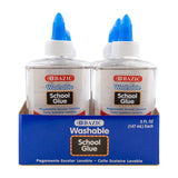 BAZIC Products Washable Clear School Glue 5 Oz. (147 mL), Liquid Clear Glues Adhesive, for Making Slime Art Crafts at School Hom