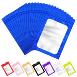 100 PCS Resealable Mylar Bags with Frosted Clear Window Packaging Bags Foil Pouch Zipper Bag for Food Self Sealing Storage Suppl