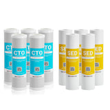 Max Water 5 Micron Replacement Water Filter Set 10x 2.5Sediment & Carbon Block (PP + CTO), 10 Pack