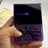 Marryoo MIYOO Mini Plus 128GB Onion OS Preinstalled Retro Portable Handheld 3.5inches IPS Screen Game Console Miyoo Mini+ Console Compatible with Onion OS (Purple Transparent)