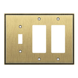 Henne Bery Soft Modern Decorative Wall Plate Switch Plate Outlet Cover (Single Toggle/Double Decorator, Antique Brass)