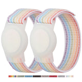 2 Pack AirTag Bracelet for Kids, Apple Air Tag Protective Cover with Nylon Wristband, Anti Lost GPS Trackers Case Cover Elastic