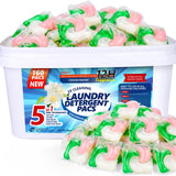 USKICH 5 in 1 Laundry Detergent Pods, Lasting Fresh Burst Scent, 160 Count