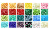 Lanyani 200 Mixed Color Glass Mosaic Tiles - 4 Shapes, Tiffany Stained Glass Pieces for Crafts, Robins Egg Blue