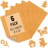 6PCS Felt Fabric Sheets 9 x 12 - 1.6mm Thick Soft Felt for Craft Sewing DIY Patchwork Art Projects Decorations (Antique Gold)