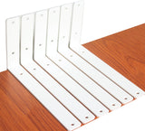 6 Pack - L 11 x H 6 x W1.5, 5mm Thick White L Shelf Bracket, Iron Shelf Brackets, Metal Shelf Brackets, Floating Shelf, Shelf Su