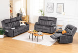 COMHOMA Manual Recliner Chair Set,Fabric Reclining Sofa Chair with Cup Holders, Upholstered Recliner with Side Pockets Suitable