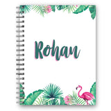 MomS Charm Wiro Diary A5 Flamingo Personalize With Name 180 Gms Cover With Matte Lamination Art Paper, 50 Pages Mul