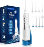Hangsun Water Flosser cordless Oral Irrigator Rechargeable Dental Water Jet HOc700 for Teeth Braces with 300ML Water Tank and 4