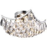 Living District Indoor Modern Home Decor Bright Clara Collection Flush Mount D10In H8In Lt:4 Chrome Finish