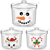 Tioncy 3 Pcs Hot Cocoa Bar Supplies and Accessories - Clear Acrylic Sugar Bowl With Lid and Spoon, 6.8 oz Storage Container