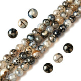 100pcs 8mm White Dragon Vein Agate Beads Natural Gemstone Beads Round Loose Beads for Jewelry Making