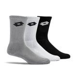 Lotto Courtline Socks 1.0 Assorted MidCrew 3 Pairs