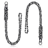 Frienda 2 Set Heavy Duty Paracord Lanyard Necklace Whistles Strap Braided 550 Keychain Lanyard for Outdoor Activities (Black, Wh