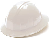 Pyramex Safety SL Series Full Brim Hard Hat, 4Point Ratchet Suspension, White, Medium