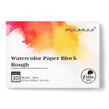 Fuumuui 5 7 Watercolor Paper Block, Textured Rough 100% Cotton Watercolor Paper, 140lb/300gsm, 30 Sheets, Acid-Free, Art Paper