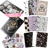 Kaciola 12PCS Inserts Cardstock for E-Reader, 50PCS Stickers for Clear Case Insert, 6.9x4.8 Fantasy Theme Inserts Compatible wit