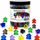 AiFanS Meeples Game Tokens,144 Pieces,6 Colors,Translucent Game Pieces
