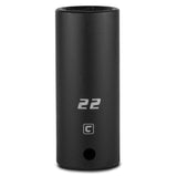 Capri Tools Deep Impact Socket, 1/2Inch Drive, 6Point, Metric (22 mm)