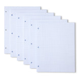 Amazon Basics Loose Leaf Paper, Graph Ruled Binder Paper, 100 Sheets, 11 x 8.5, 6 pack, White