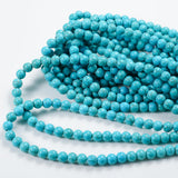 Asingeloo 60PCS 6mm Round Turquoise Smooth Polished Gemstones Loose Beads 15 Inch Crystal Healing Stone Beads for DIY Jewelry Ma