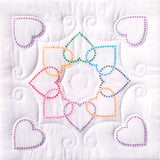 Jack Dempsey Stamped White Quilt Blocks 18X18 6/PkgXX Hearts Circle