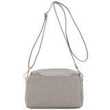FashionPuzzle Triple Zip Small Crossbody Bag (Grey)