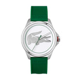 Lacoste Le Croc Qtz Basic White Round Dial Men'S Watch|Green Silicone Material|Multi Color Band - 2011157