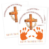 scodilo Religious Thanksgiving Handprint Art Craft Kits, 10-Pack 8.5x11 Inch DIY Greeting Cards, Thanksgiving Handprint Keepsake