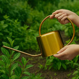 Trustbasket Metal Watering Can For Plants 1.5 Litre Golden Gardening Tools For Indoor Outdoor Plant Watering, Stylish Garden W